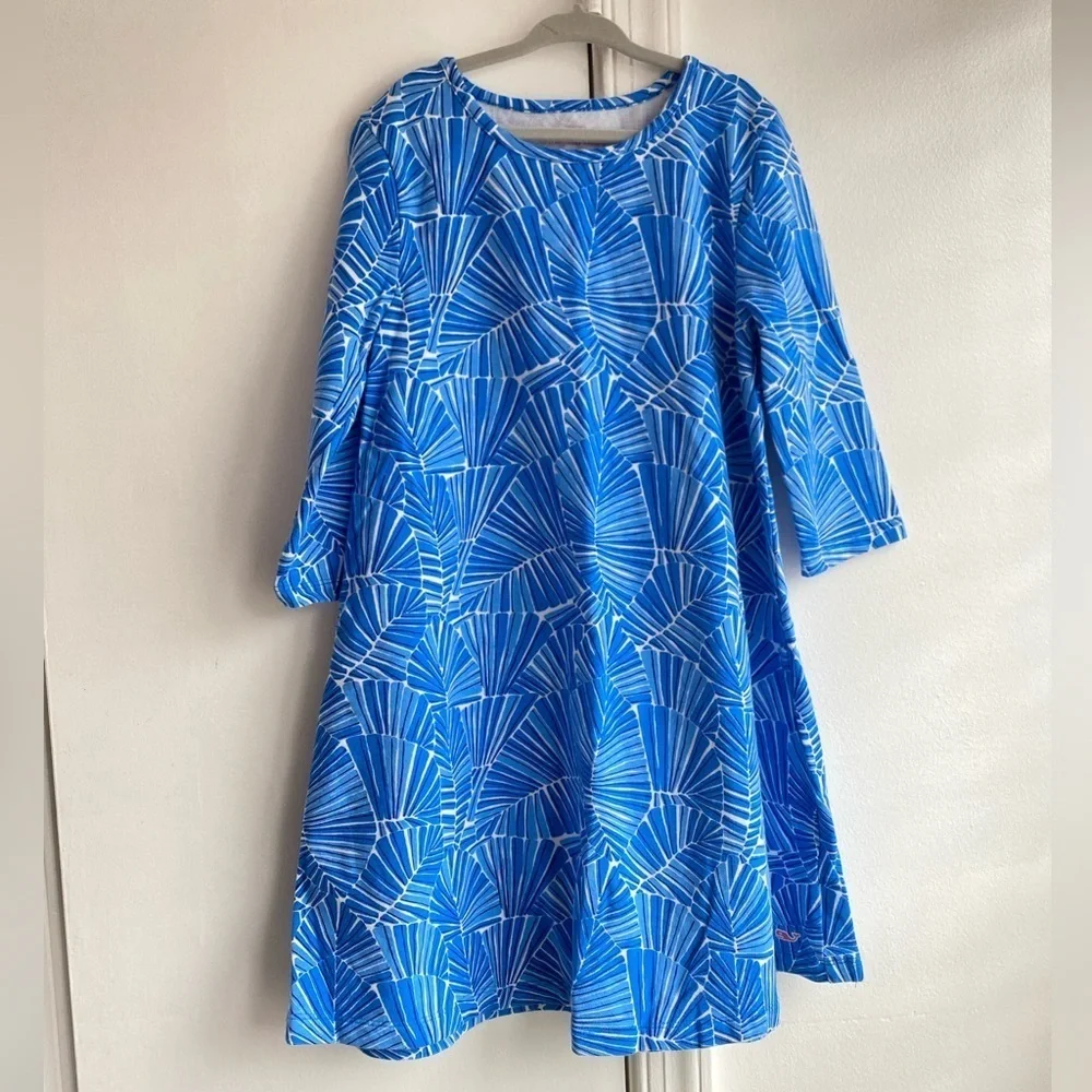 Vineyard Vines | Dresses | Vineyard Vines Blue Geometric Pattern Dress Small 78